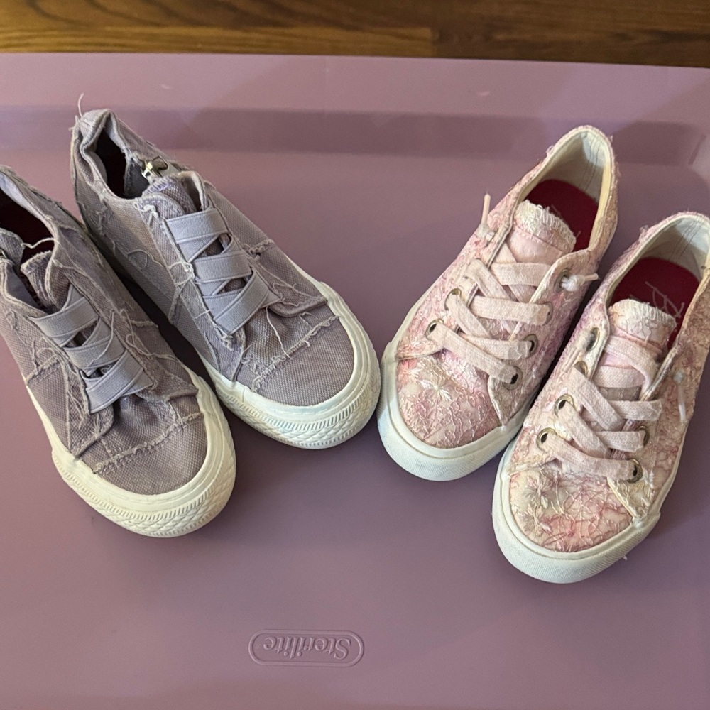 Stylish Kids Sneakers, Pink with floral by Malibu and Blowfish purple ankle top